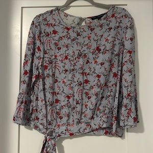 One clothing striped tie blouse